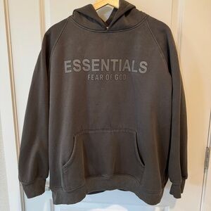 Essentials Fear of God brown hoodie size LARGE